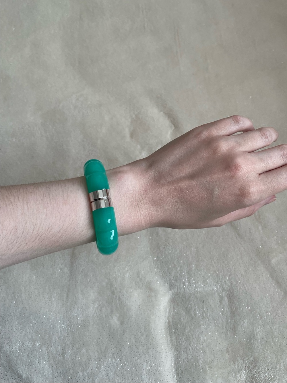 Angelique de Paris Magnetic Closure Chunky Resin Bangle Bracelet